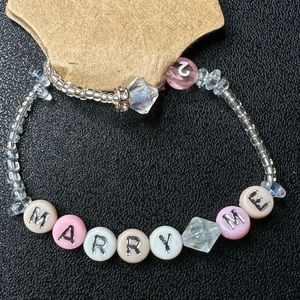 Love Story Taylor Swift Eras Tour homemade stretchy bracelet and ring marry me